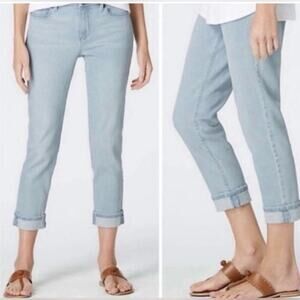 J. Jill Denim High-Waisted Cropped Capri Pedal Pushers Blue Jeans Women's 14P